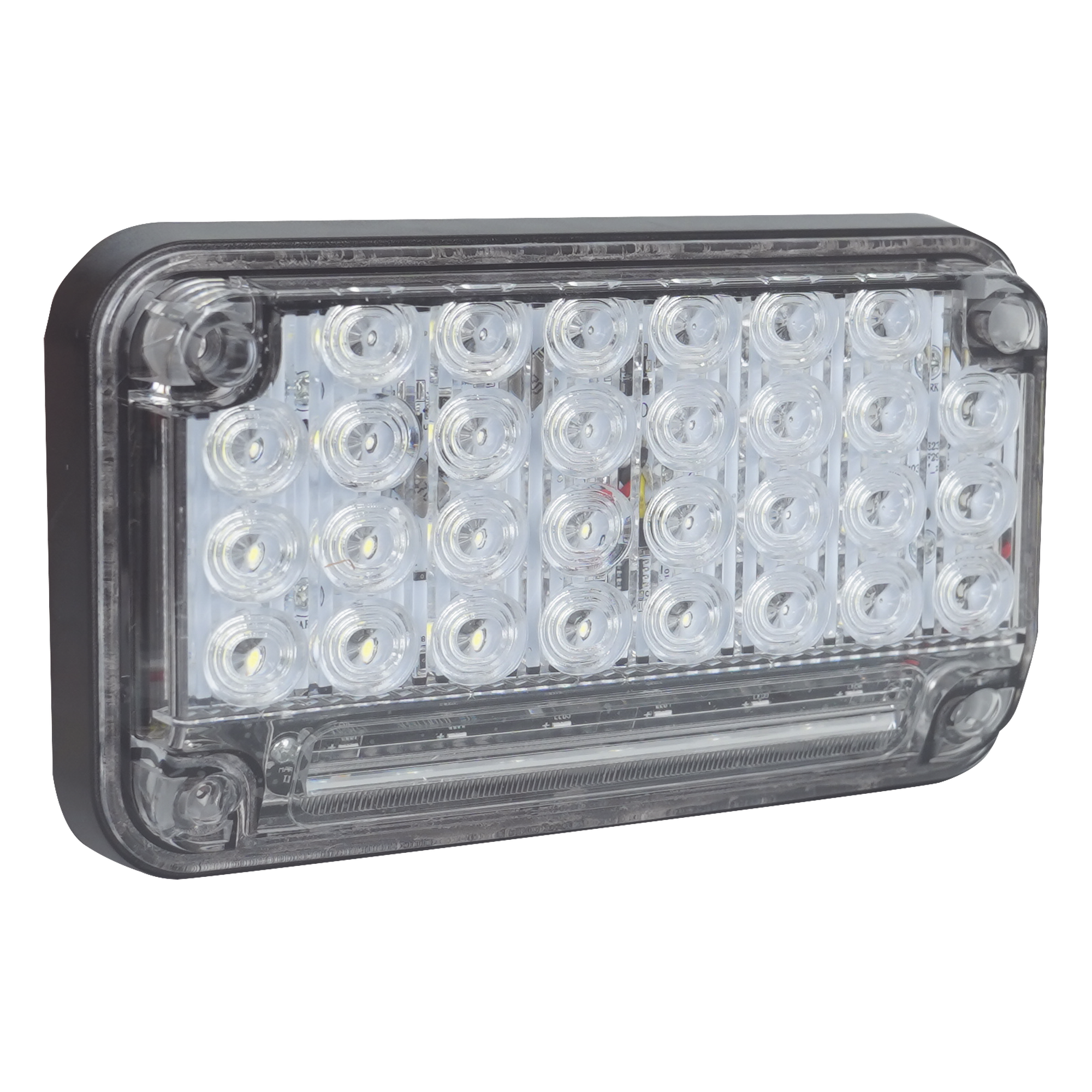 Luz de Advertencia de 7X4", Color Claro, Con Luz de Trabajo, Ideal para Ambulancias — EPCOM INDUSTRIAL SIGNALING · SKU XLTE2335W