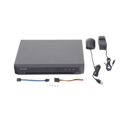 DVR 4 Canales TURBOHD + 2 Canales IP / 5 Megapixel Lite - 3K Lite / Audio de Dos Vías por Coaxitron / Reconocimiento Facial / ACUSENSE (Evista falsas alarmas) / 1 Bahía de Disco Duro / Salida de Video en Full HD 