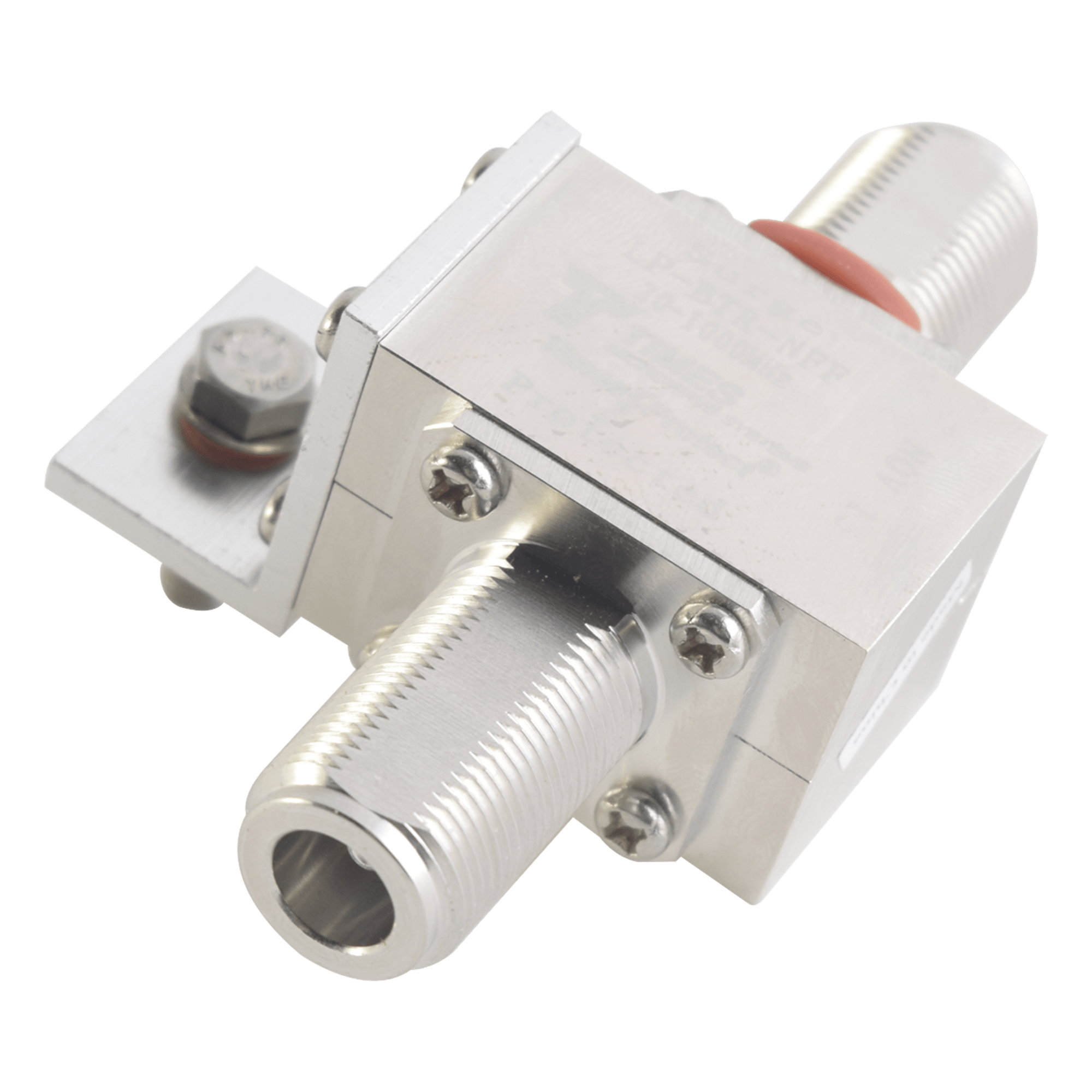 Protector Coaxial, Montaje Universal, para equipos HF, VHF y UHF (20 - 1000 MHz), Conectores N-hembra — Times Microwave · SKU LP-BTR-NFF