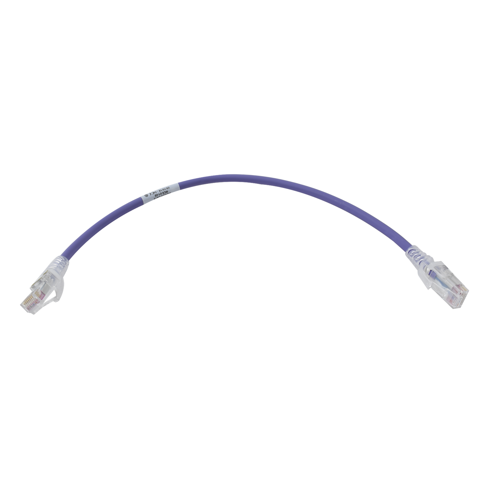 Patch Cord MC6 Modular Cat6 UTP, CM/LS0H, 0.3 Metros (1 Pie), Color Violeta — SIEMON · SKU MC6-01-08