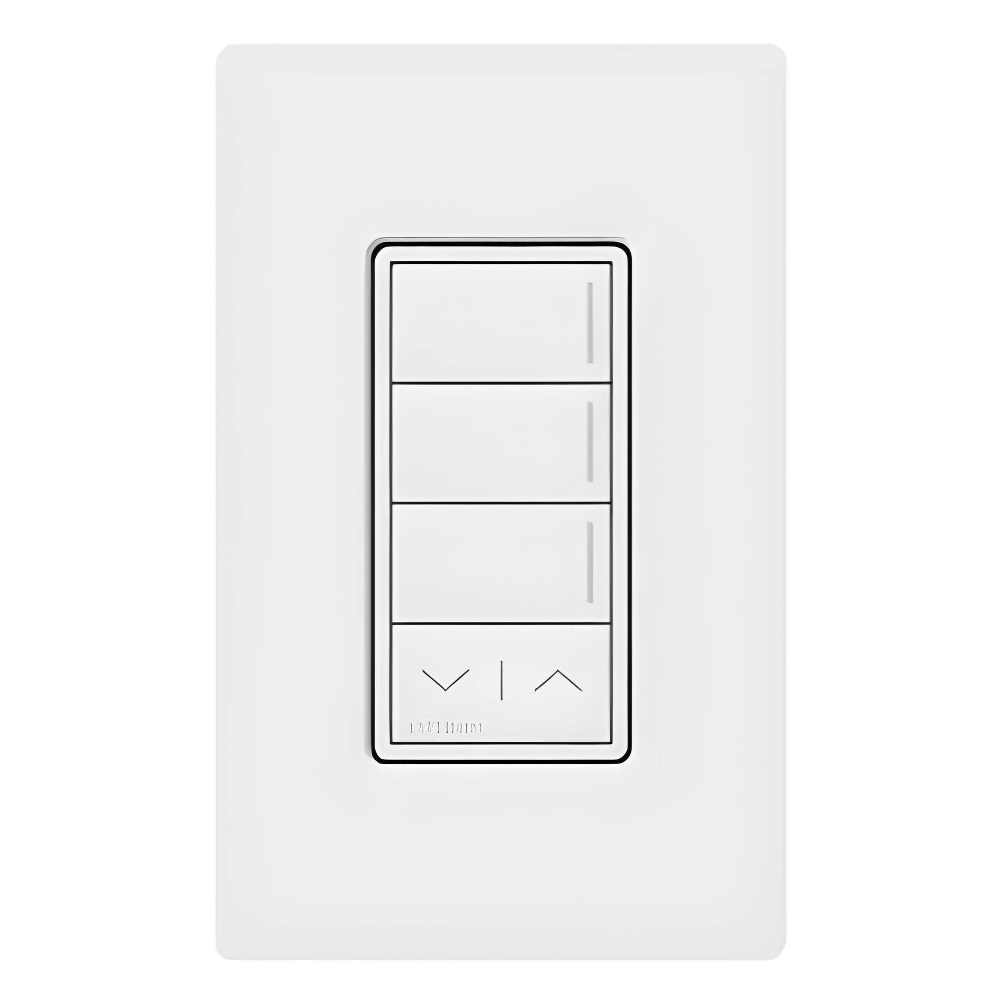 Teclado inalámbrico Sunnata RF de 3 botones con subir/bajar para escenas de iluminación, sistema RadioRA 3 — LUTRON RADIORA 3 · SKU RRSTW3RLSW