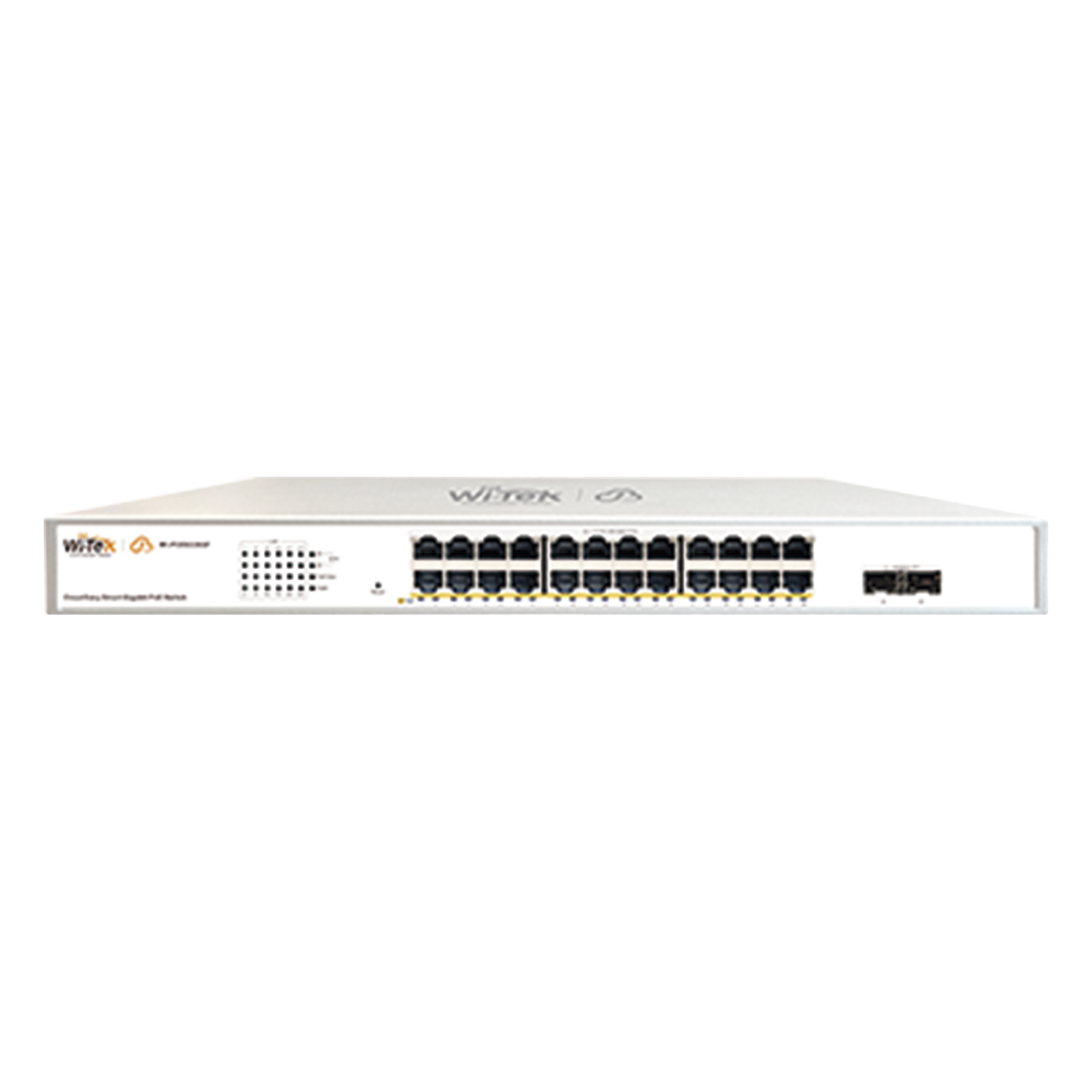 Switch Administrable PoE / 24 puertos PoE af/at Gigabit / 2 x SFP Gigabit / Administración Cloud Gratuita / Presupuesto 370 W — WI-TEK · SKU WI-PCES326GF