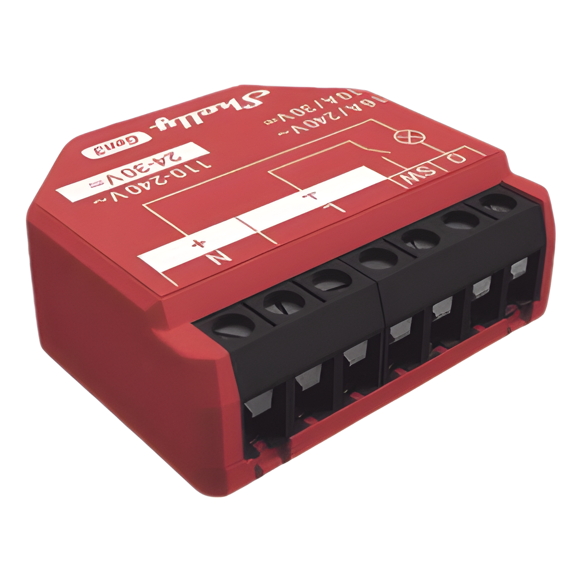 Relevador inalámbrico inteligente 16A, 110-230 V, medición de consumo, compatible con asistente de voz Alexa, Google Home — SHELLY · SKU SHELLY1PMGEN3