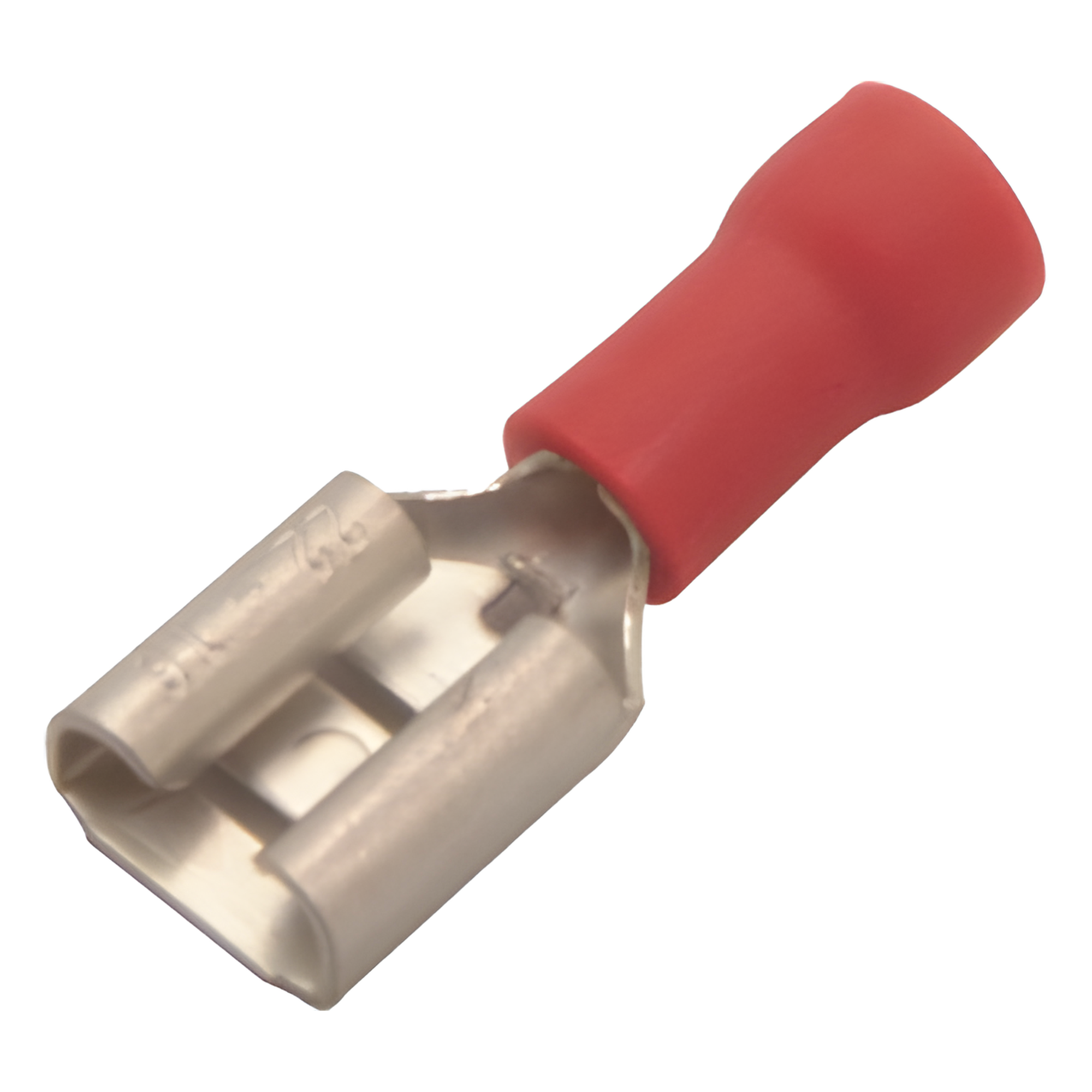 Terminal tipo hembra aislada 0.250 / 22 - 16 AWG / Rojo / Para baterías con teminal F1 / Paquete de 25 piezas.