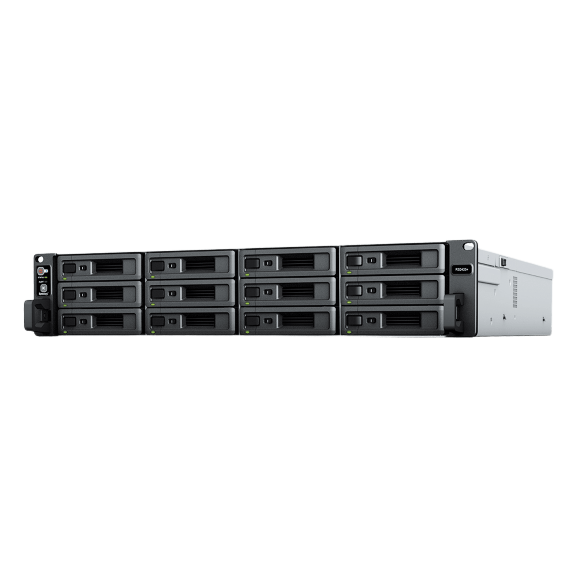 Servidor de Almacenamiento RackStation RS2423+ | 12 Bahías | 2U | Hasta 216 TB | Rendimiento 3,500/1,700 MB/s | Expansión a 432 TB | 10GbE | Fuentes de Alimentación Duales | Alta Disponibilidad. — SYNOLOGY · SKU RS2423+