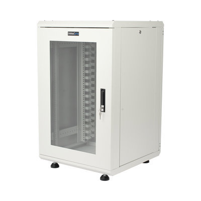 Gabinete Rackeable / 18 Unidades / 19 Pulgadas / Puerta de Cristal / Capacidad de Carga 750 Kg / Dimensiones 600x605x930 mm (23.6x23.8x36.6 in)