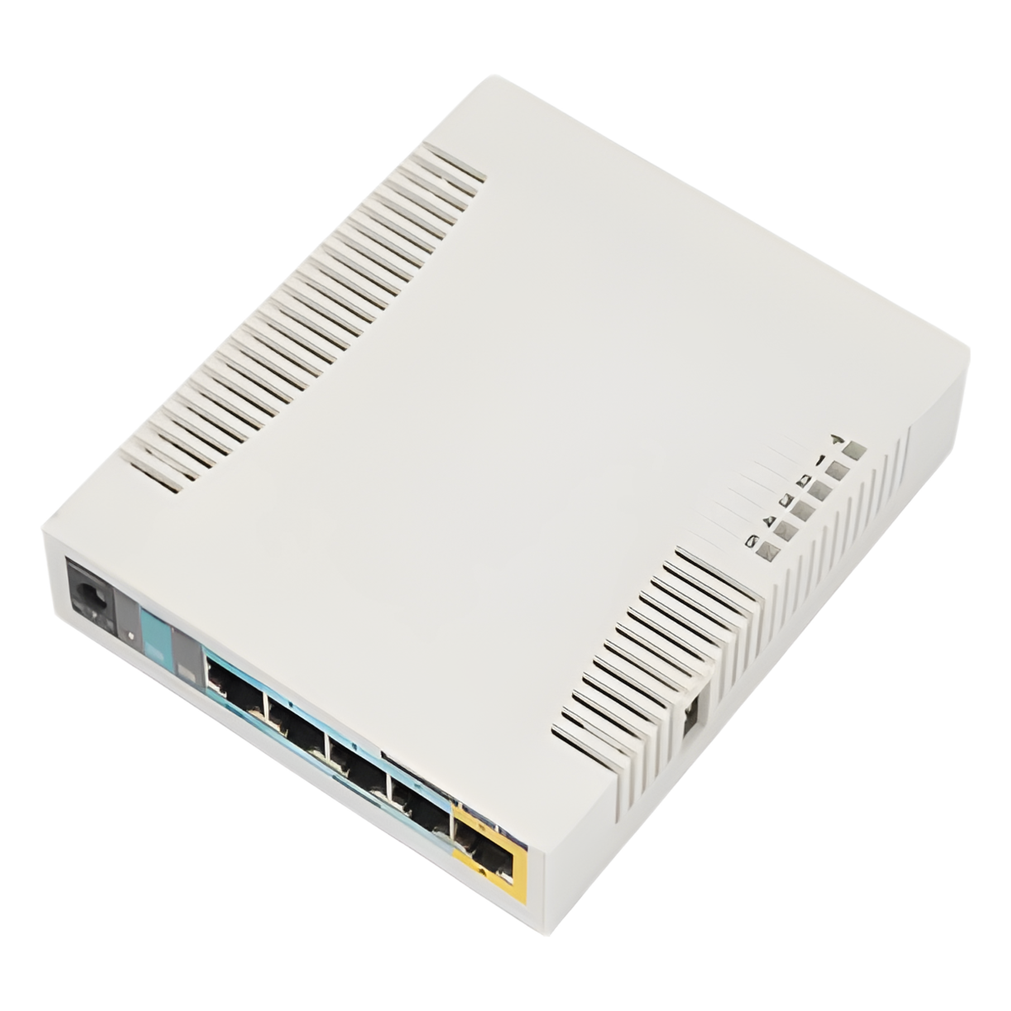 RouterBoard, 5 Puertos Fast, 1 Puerto USB, WiFi 2.4 GHz 802.11 b/g/n, Gran Cobertura con Antena 2.5 dbi, hasta 1 Watt de Potencia — MIKROTIK · SKU RB951UI-2HND