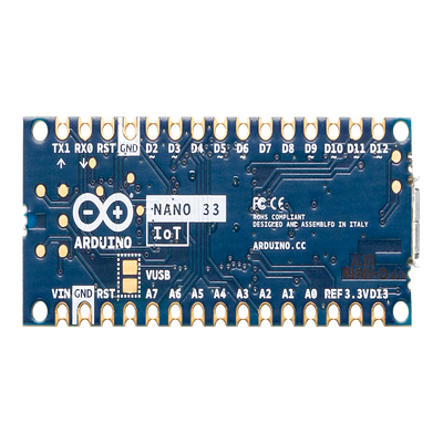 Placa de Desarrollo IoT / Arduino Nano 33 IoT / Cortex-M0+ SAMD21 / Wi-Fi + Bluetooth / Chip Criptográfico ATECC608A / IMU 6 Ejes / Compatible Arduino IDE