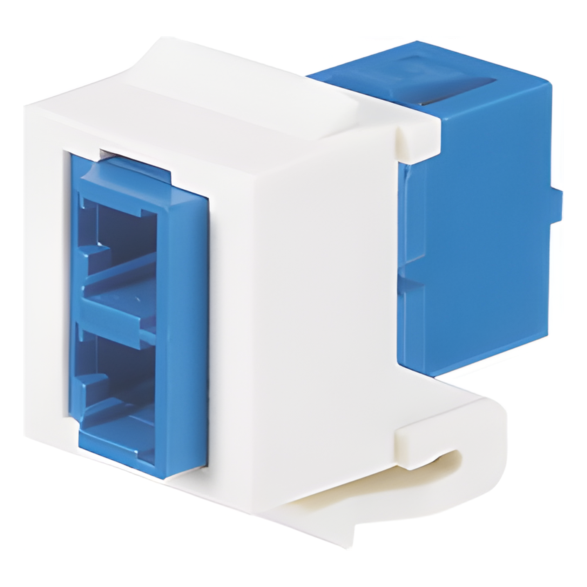Módulo Acoplador LC Duplex, para Fibra Óptica Monomodo OS1/OS2, Tipo Keystone, Color Blanco Mate — PANDUIT · SKU NKDLCMZIW