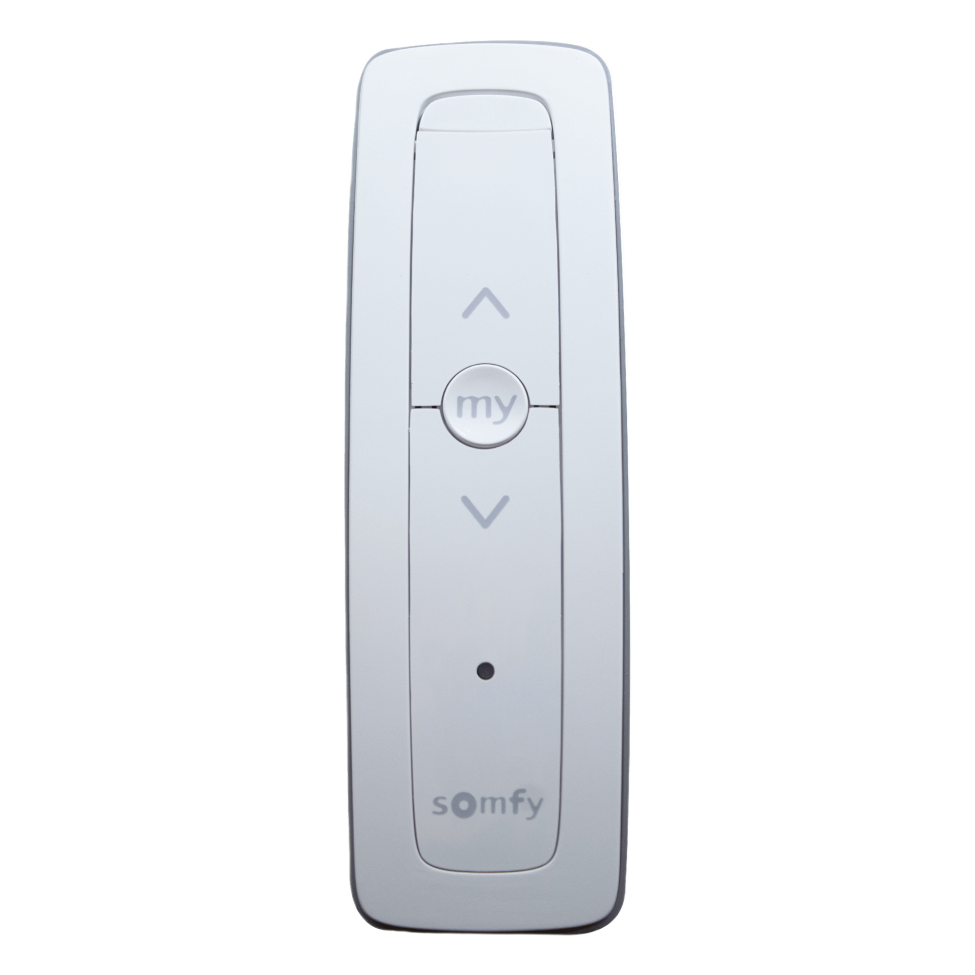 Control remoto 1 canal para motores de persiana Somfy con señal inalámbrica, instrucciones: sube, baja y detener, con posición favorita programada. — SOMFY · SKU SITUO1RTSPURE