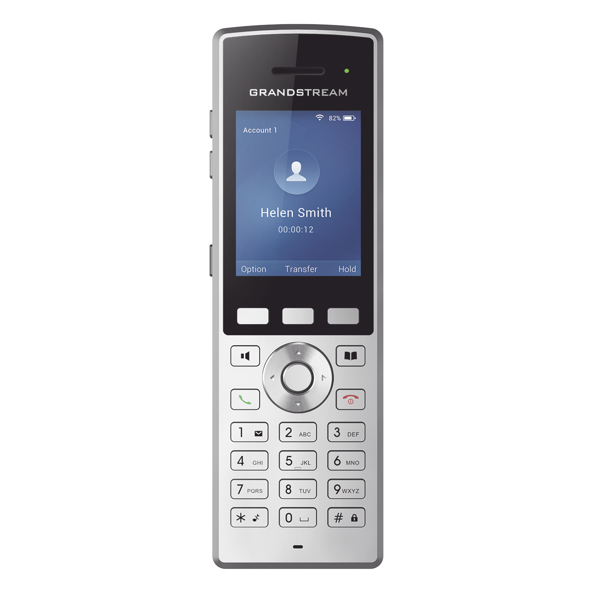 Teléfono WiFi portátil empresarial con 2 lineas y cuentas SIP, Bluetooth y botón Push-to-talk — GRANDSTREAM · SKU WP822