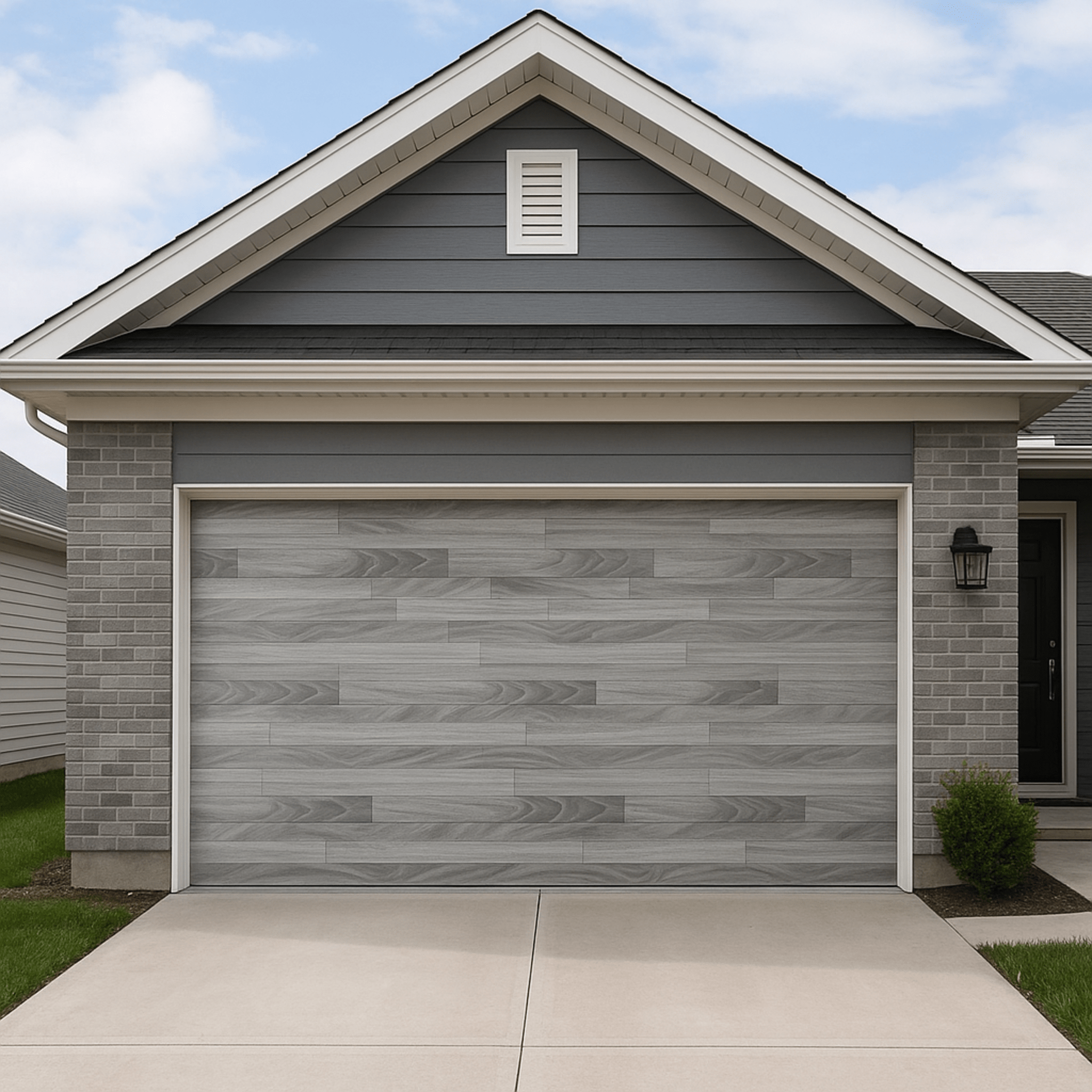 Puerta de Garage de Alta Calidad / Estilo Americano / Acabado Laminado PREMIUM / Color Gris / 18x9 Pies.