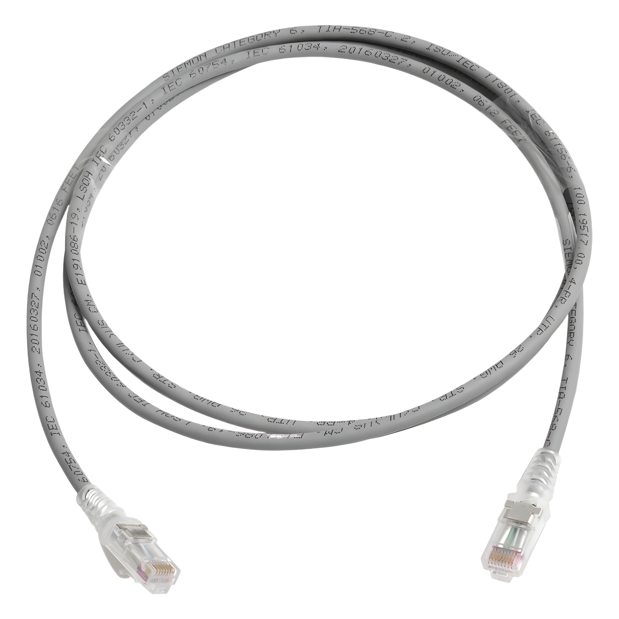 Patch Cord MC6 Modular Cat6 UTP, CM/LS0H, 1.52 Metros (5 Pies), Color Gris — SIEMON · SKU MC6-05-04