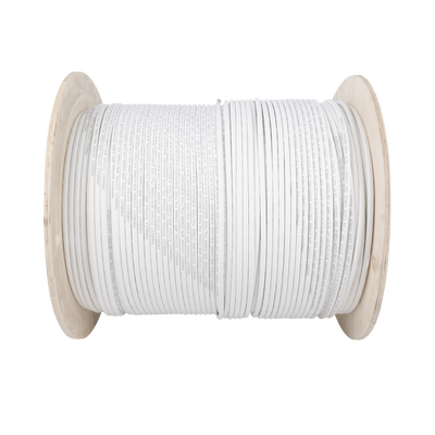 Bobina de Cable Blindado S/FTP de 4 Pares, Cat7, Inmune a Ruido e Interferencias, LSZH (Bajo Humo, Cero Halógenos), Color Blanco, Bobina de 500 Metros (1640 Pies)
