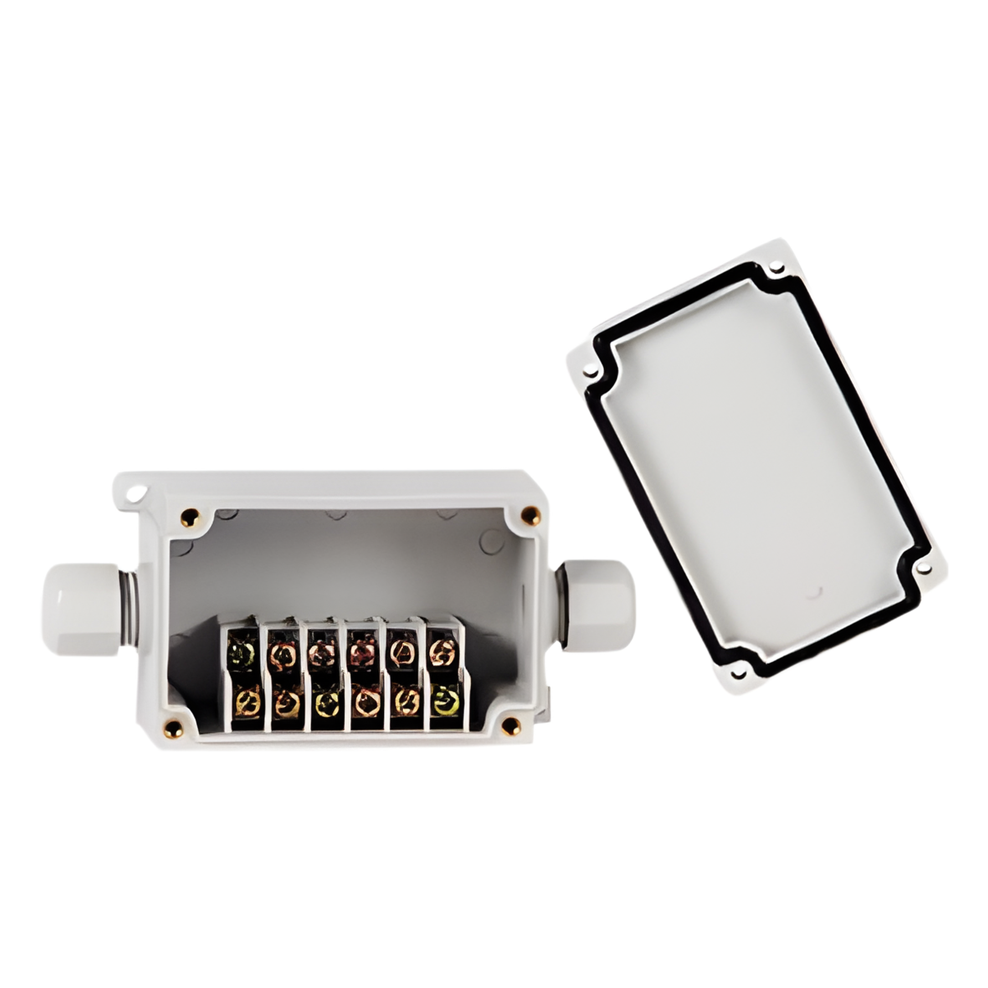 Caja de Conexión Exterior / 6 Líneas / IP66 / -40 a +120 °C / 110 VCA 3 A / 12-22 AWG — PRECISION · SKU PST-TJ6P