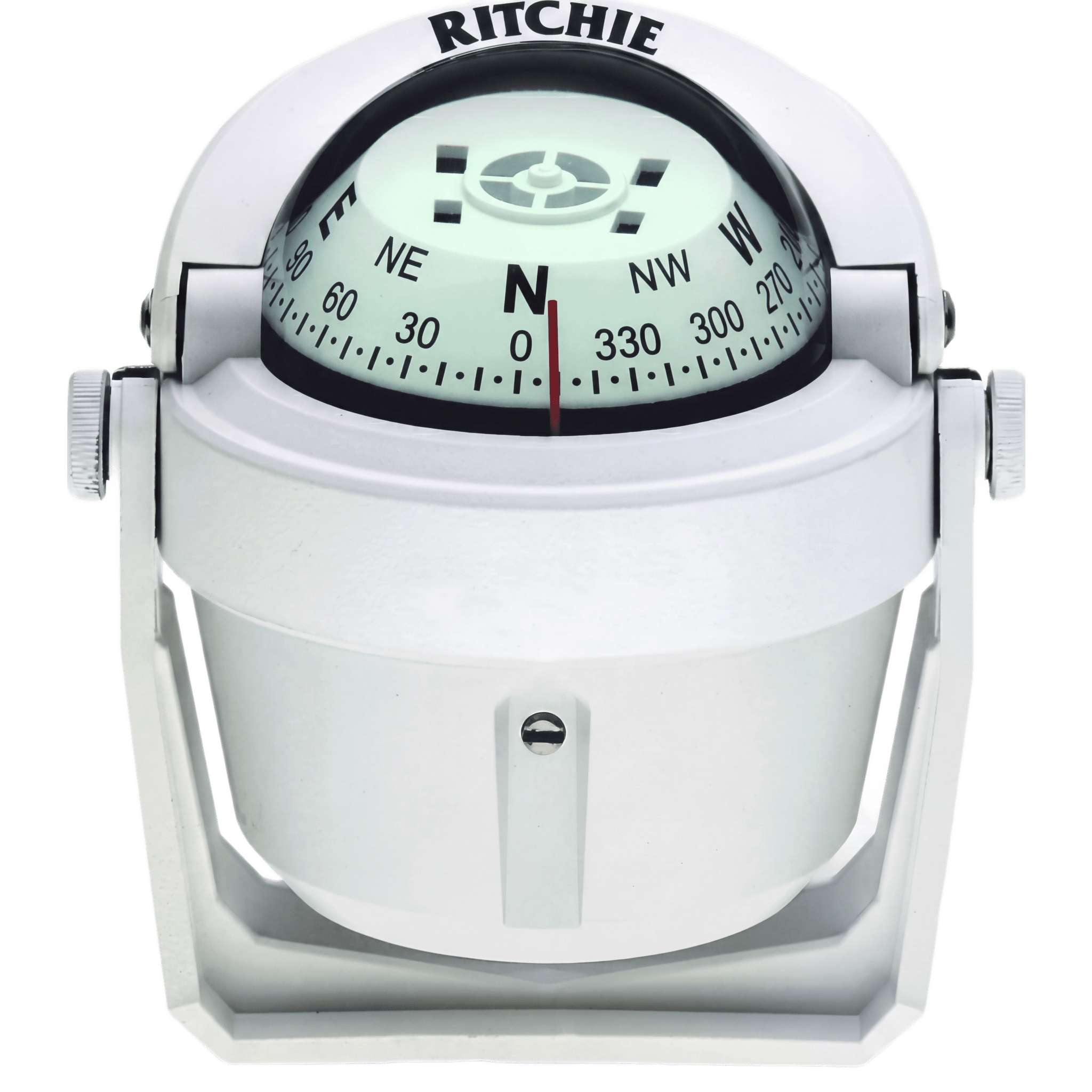 Brújula de Navegación Marítima Ritchie B-51W / Montaje en Bracket / Dial 2" (51 mm) / Iluminación Nocturna Verde / DirectiveForce Magnets / Construcción Compuesta Alta Temperatura / 100% Reparable