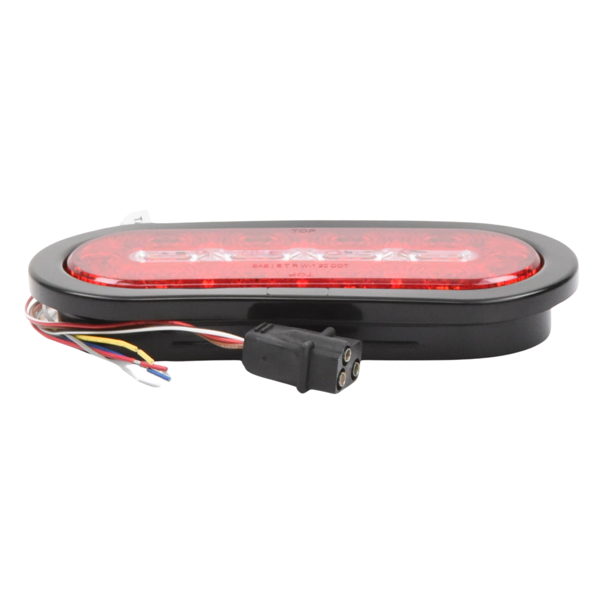 Plafón Ovalado de 7.5" Para Camiones de Transporte, 18 LED Ultra Brillantes, Color Rojo/Claro/Ambar — ECCO · SKU ED3060AW