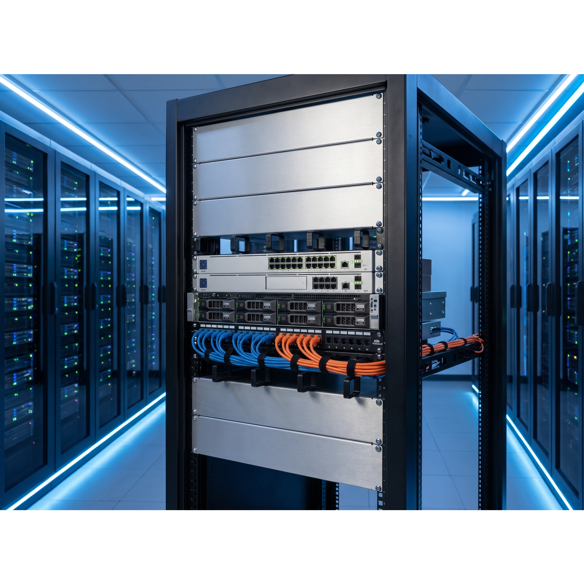 Tapa Ciega Para Rack Estándar de 19in, Plano, de Aluminio, 3 UR