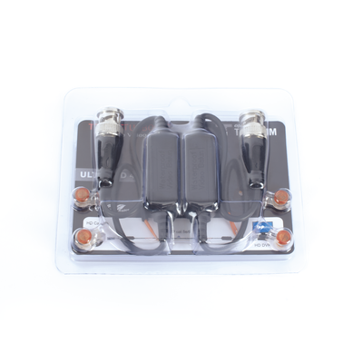 Kit de Transceptores (Baluns) para EXTERIOR TurboHD Hasta 4K HD-TVI / HD-CVI / AHD / CVBS / COAXITRON / AUDIO POR COAXITRON / Menu OSD / CONECTORES 100% COBRE / Con Cable RF Blindado. Distancia de hasta 200 m en 4K. Calidad PREMIUM