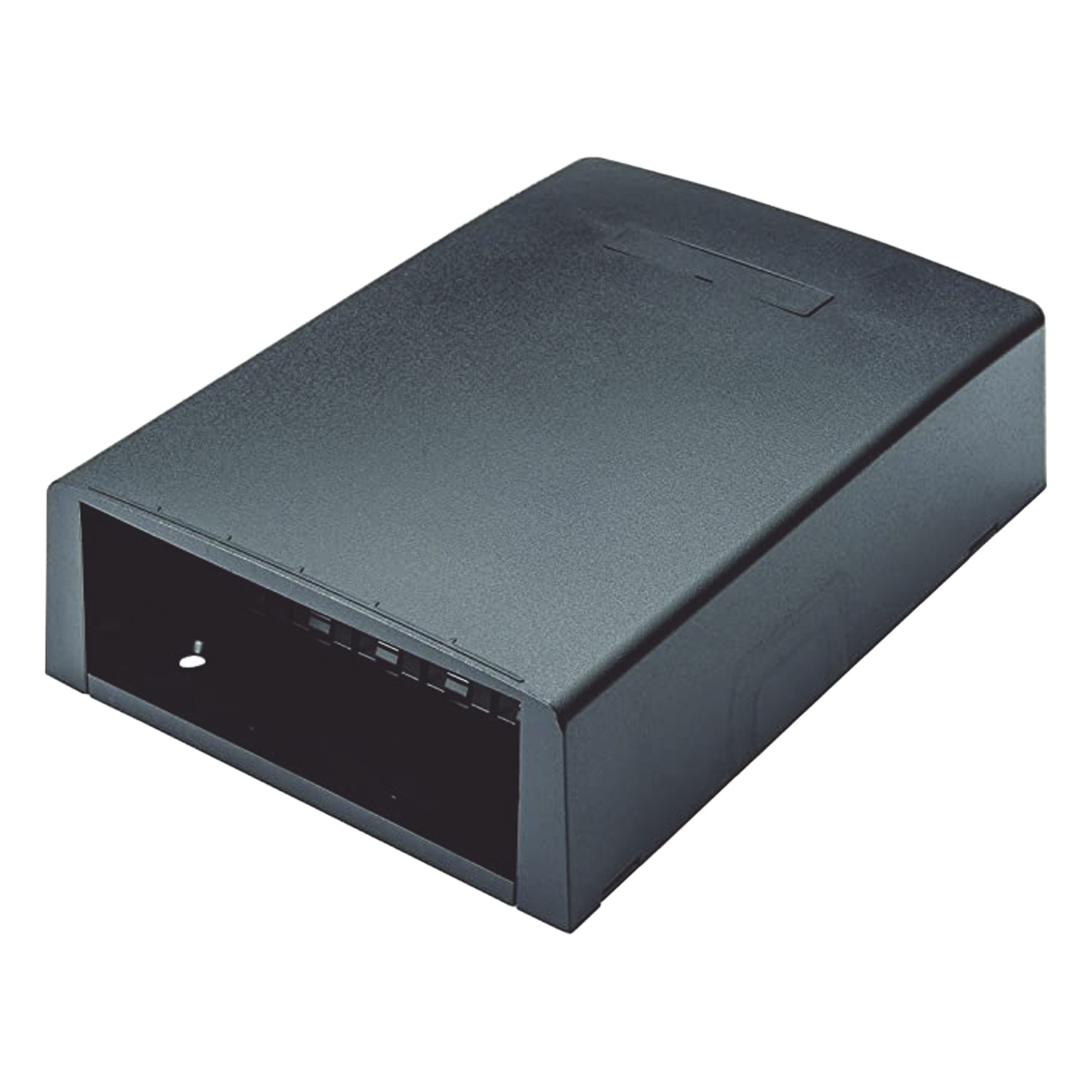Caja de Montaje en Superficie, con Accesorio para Resguardo de Fibra Óptica, para 12 Módulos Mini-Com, Color Negro — PANDUIT · SKU CBXF12BL-AY