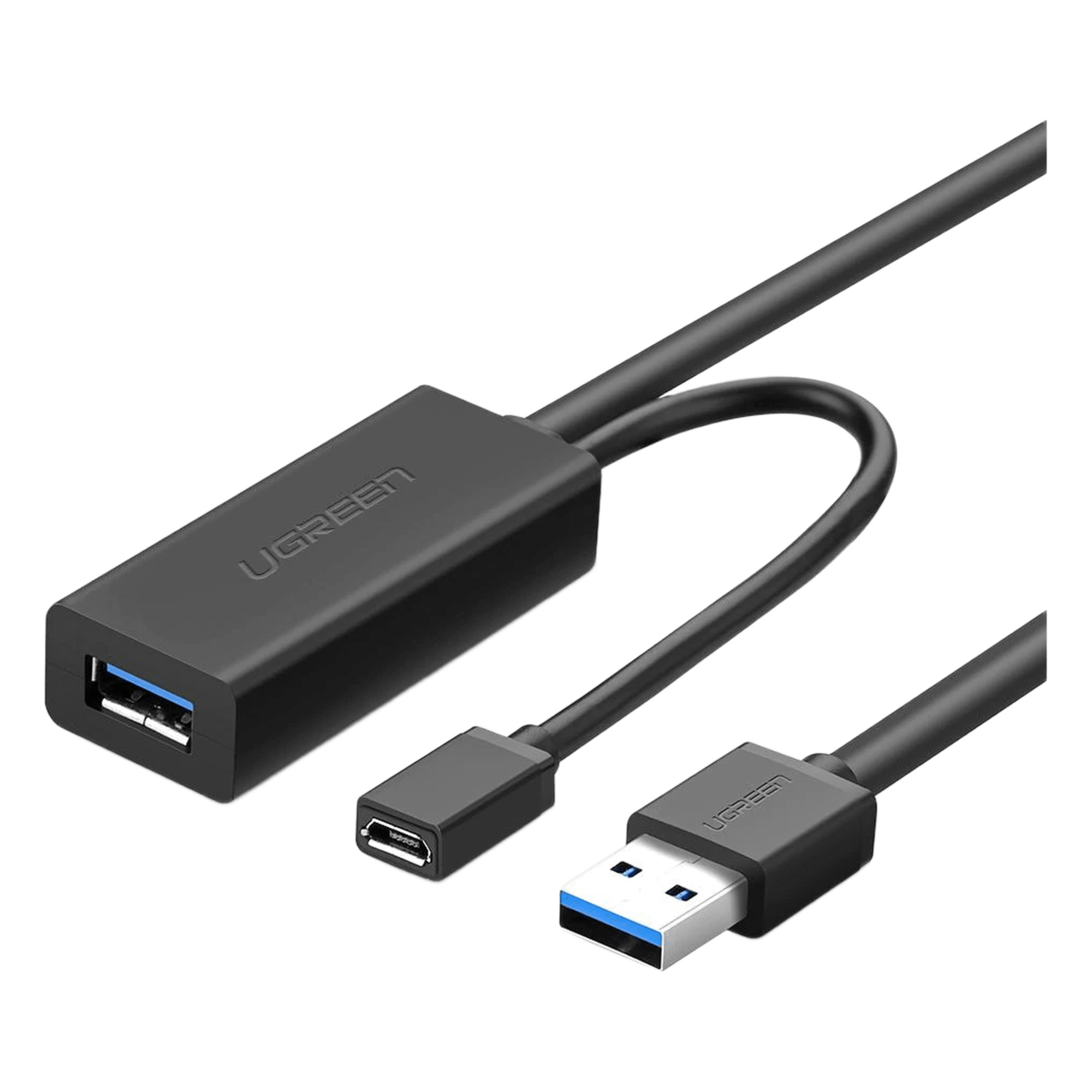 Cable de Extensión Activo USB 3.0 / 5 m (16.4 ft) / 5 Gbps / Puerto de Alimentación Micro USB / Plug & Play / Compatible USB 2.0 y 1.1 — UGREEN · SKU 20826