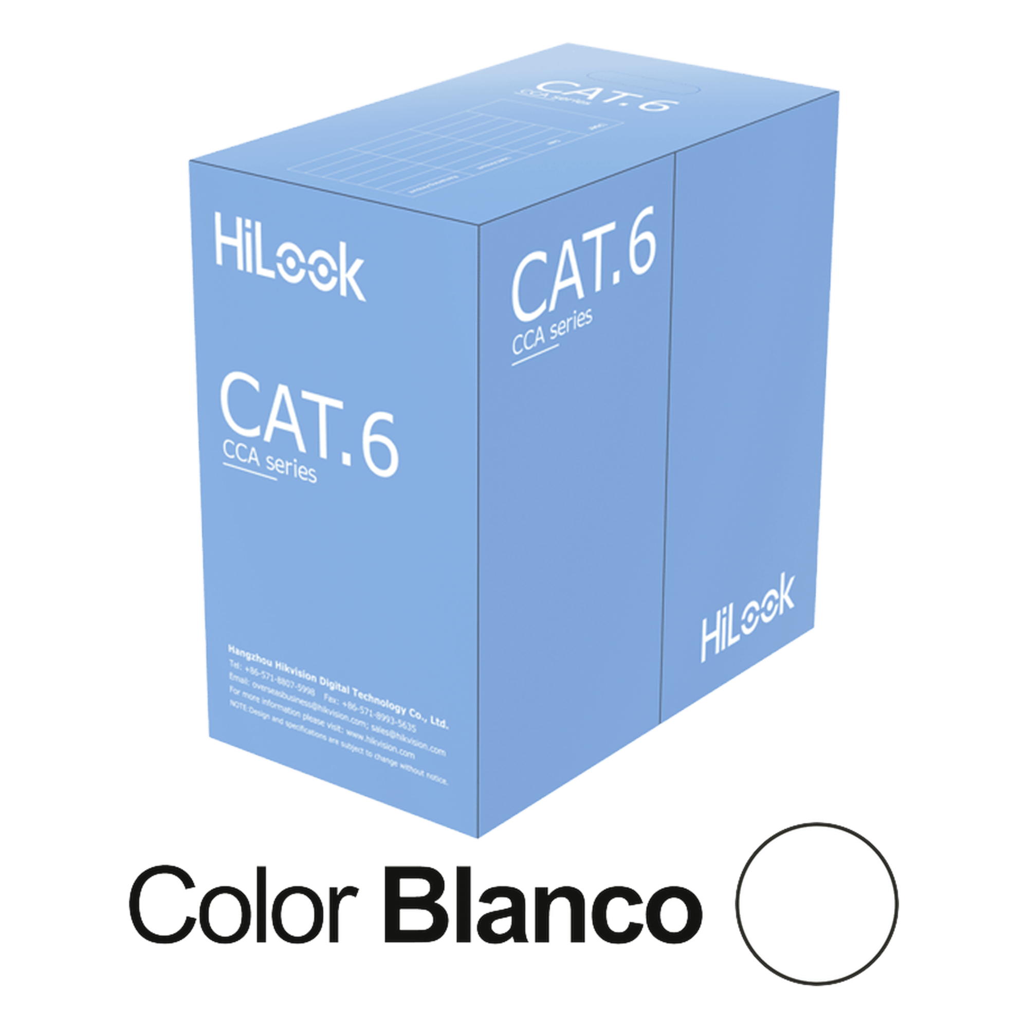 Cable de Red UTP Cat6 / 23 AWG / Cumple ANSI-TIA-568.2-D / RoHS 2.0 / CPR Fca / Longitud 305 Metros (1000 Pies) / PVC Blanco / Resistencia a la Tracción y Compresión / Operación -20°C a 70°C / Interior