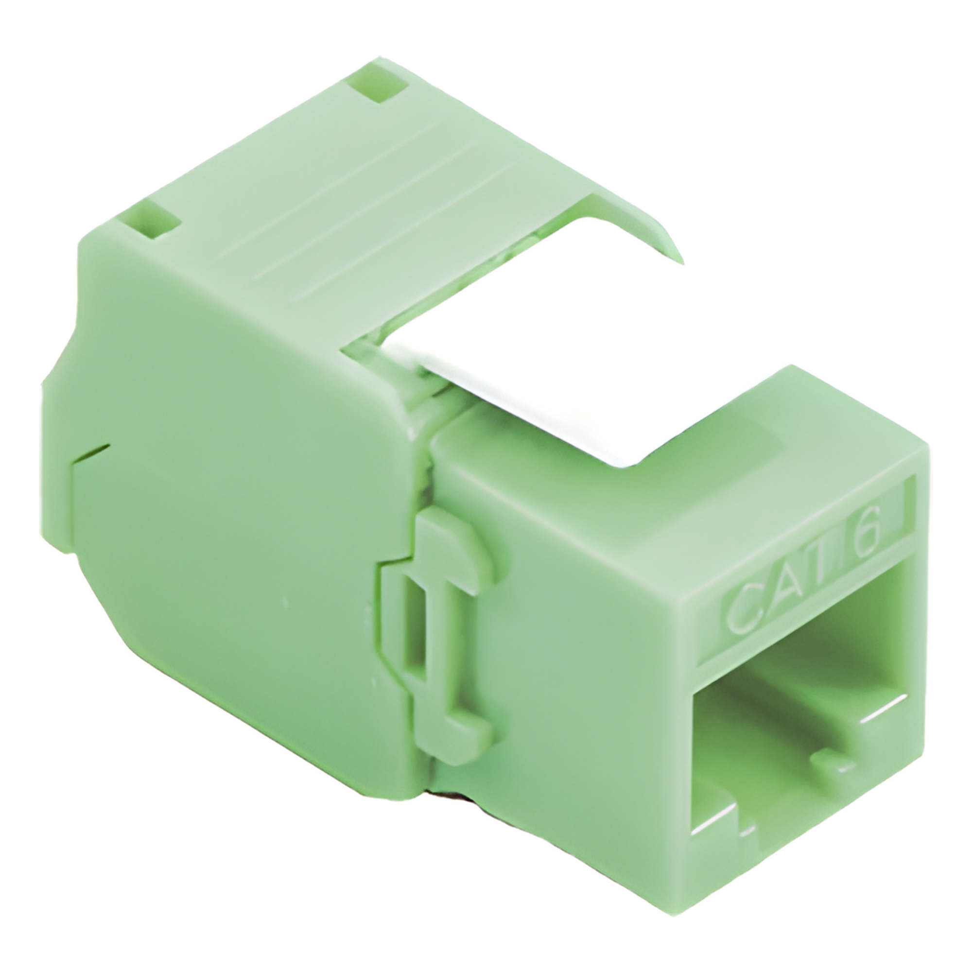 Módulo Jack Keystone Cat6 (Toolless), con Terminación en Ángulo 180 - Color Verde, Compatible con Faceplate y Patchpanel Linkedpro — LINKEDPRO BY EPCOM · SKU LP-KJ-610-TTGR