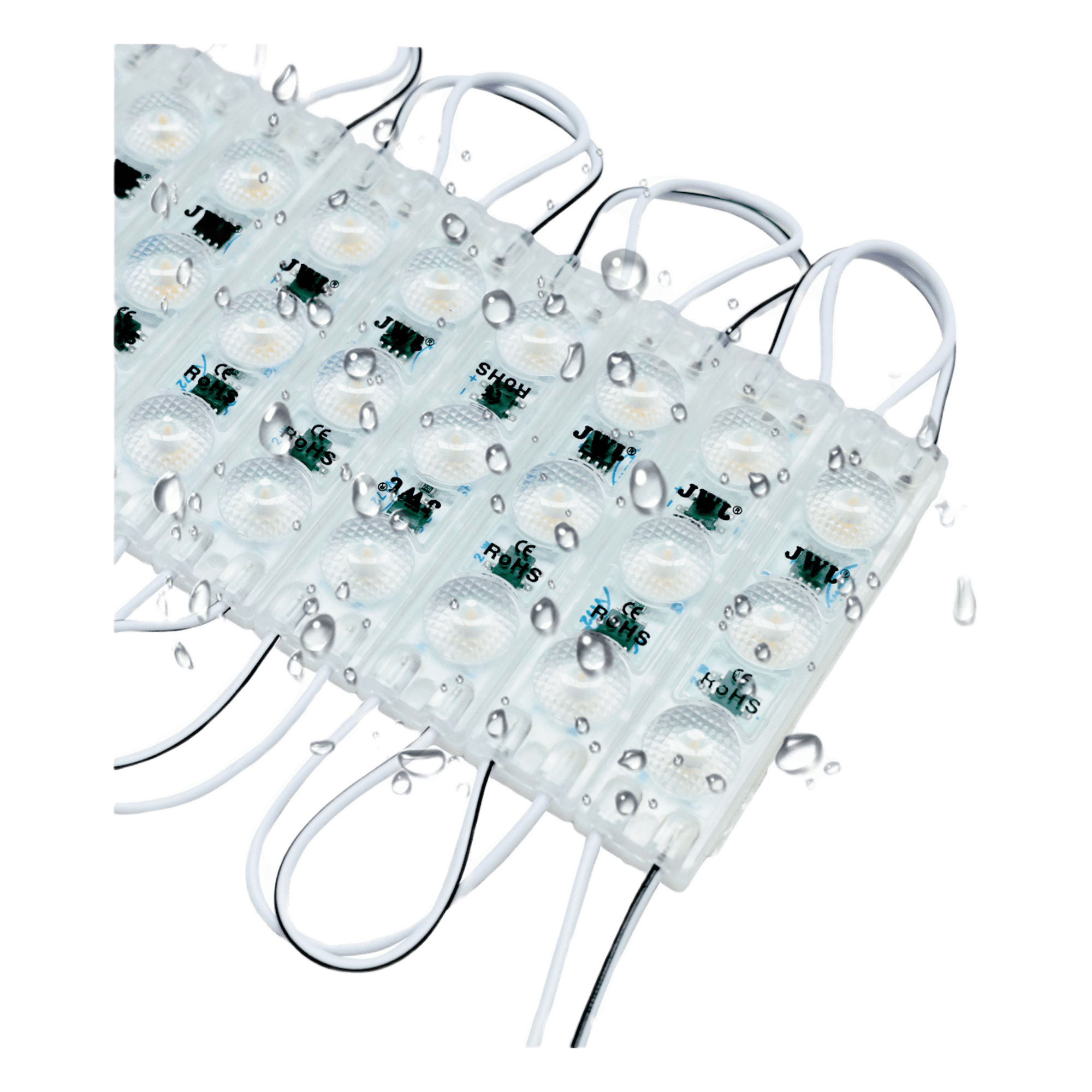 Cadena con 20 Módulos LED Individuales / Resistente a Intemperie / 4500 Lúmenes / 110V / Luz Blanca 6 500 K / Conectados en Serie / No Requiere Transformador. — JWJ · SKU JUML-2936-B