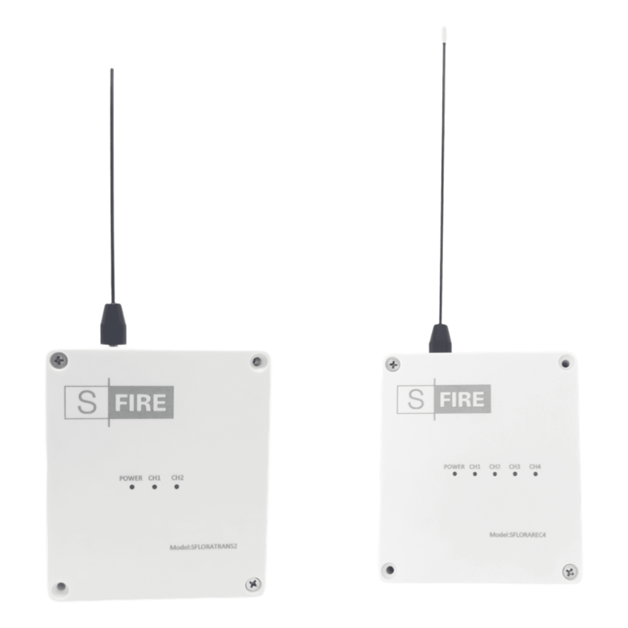 KIT de Transmisor - Receptor inalámbrico / Distancia máxima de transmisión 2500 metros (Linea de vista) / Receptor con 4 salidas — SFIRE · SKU SFLORAKIT4