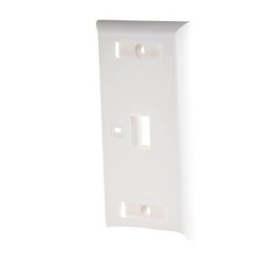Placa de Pared de 1 Puerto, Keystone, con Espacio para Etiqueta, Color Blanco