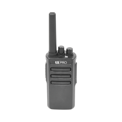 Radio Portátil Analógico / UHF 400-470 MHz / 5W / 16 Canales / Scrambler / Batería 2500 mAh / VOX — TXPRO · SKU TX600