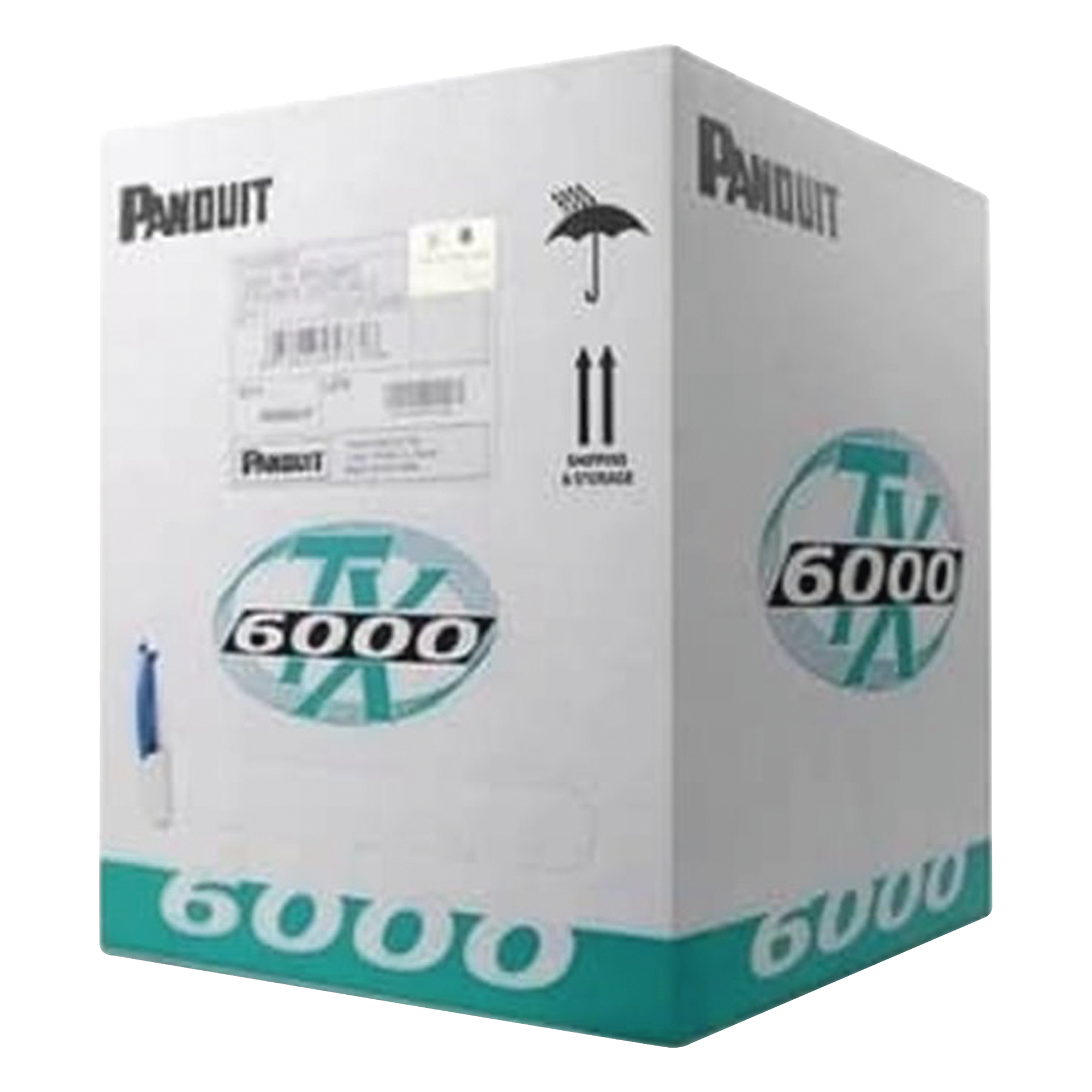 Bobina de Cable UTP 305 m. de Cobre, TX6000™ PanNet, Reelex, Blanco, Categoría 6 Mejorado (23 AWG), LSZH (Bajo Humo, Cero Halógenos), de 4 pares