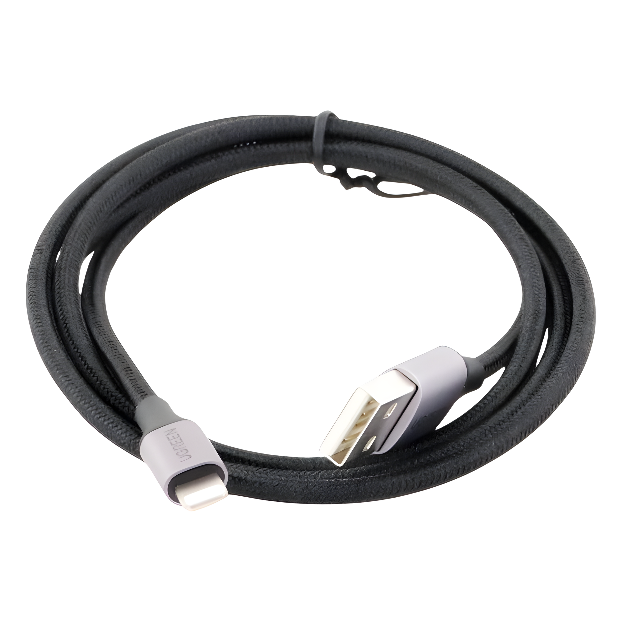 Cable USB-A a Lightning | 1 Metro (3.28 Pies) | Certificado MFi | Carga Rápida 5V/2.4 A | 480 Mbps | Conector C94 | Adecuado para iPhone, iPad y iPod | Protección Integrada | Caja de Aluminio | Nylon Trenzado | Color Negro