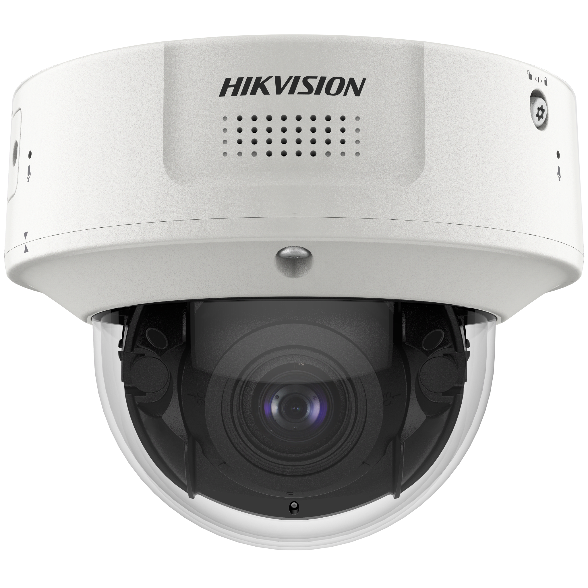 Domo IP 8 Megapixel / Lente Mot. 2.8 a 12 mm / DARKFIGHTER / WDR 120 dB / IK10 / 30 mts IR / Conteo Facial / Detección Facial / Interior / PoE / Búsqueda por Atributos / Micrófono Integrado / Micro SD — HIKVISION · SKU IDS-2CD7186G2-IZS