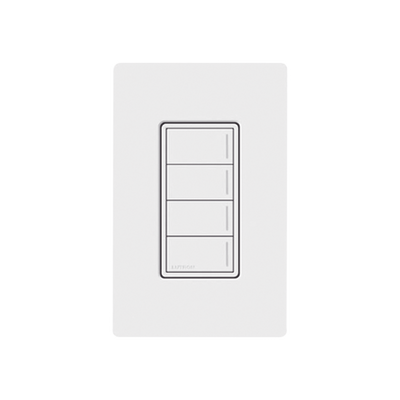 (RadioRa3) Botonera Sunnata Blanco 3 escenas y 2 botones subir/bajar para Radio RA3, programe escenas diferentes en cada botón. — LUTRON RADIORA 3 · SKU RRSTHN4BSW
