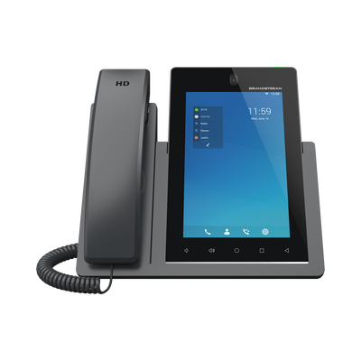 Teléfono IP Android 11, 16 líneas SIP con 16 cuentas, pantalla táctil 7", puertos Gigabit, Wi-Fi, Bluetooth, PoE, codec Opus, IPV4/IPV6 con gestión en la nube GDMS