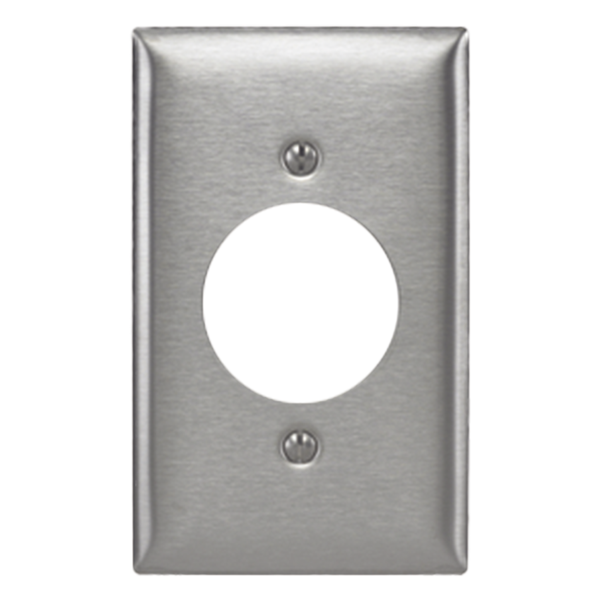 Placa para Receptaculo Sencillo 20 y 30 A de Media Vuelta/ 1.6" (40 mm) / Acero Inoxidable. — RACO · SKU HUB-SS-720