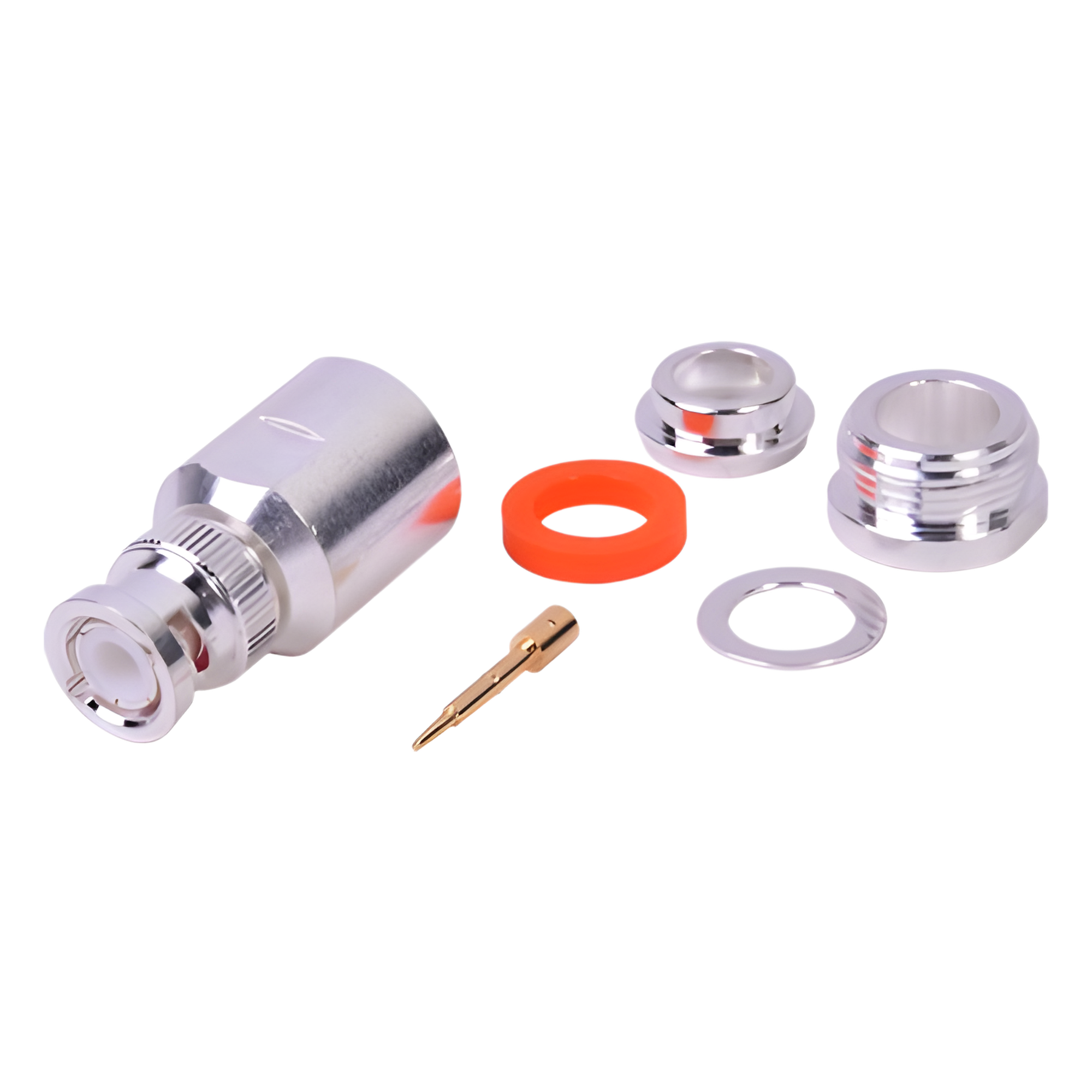 Conector BNC macho para cable BELDEN 9913, 7810A, 8214; ANDREW CNT-400; SYSCOM RG8/U-SYS, RFLASH-1113 — RF INDUSTRIES,LTD · SKU RFB-1101-1SI