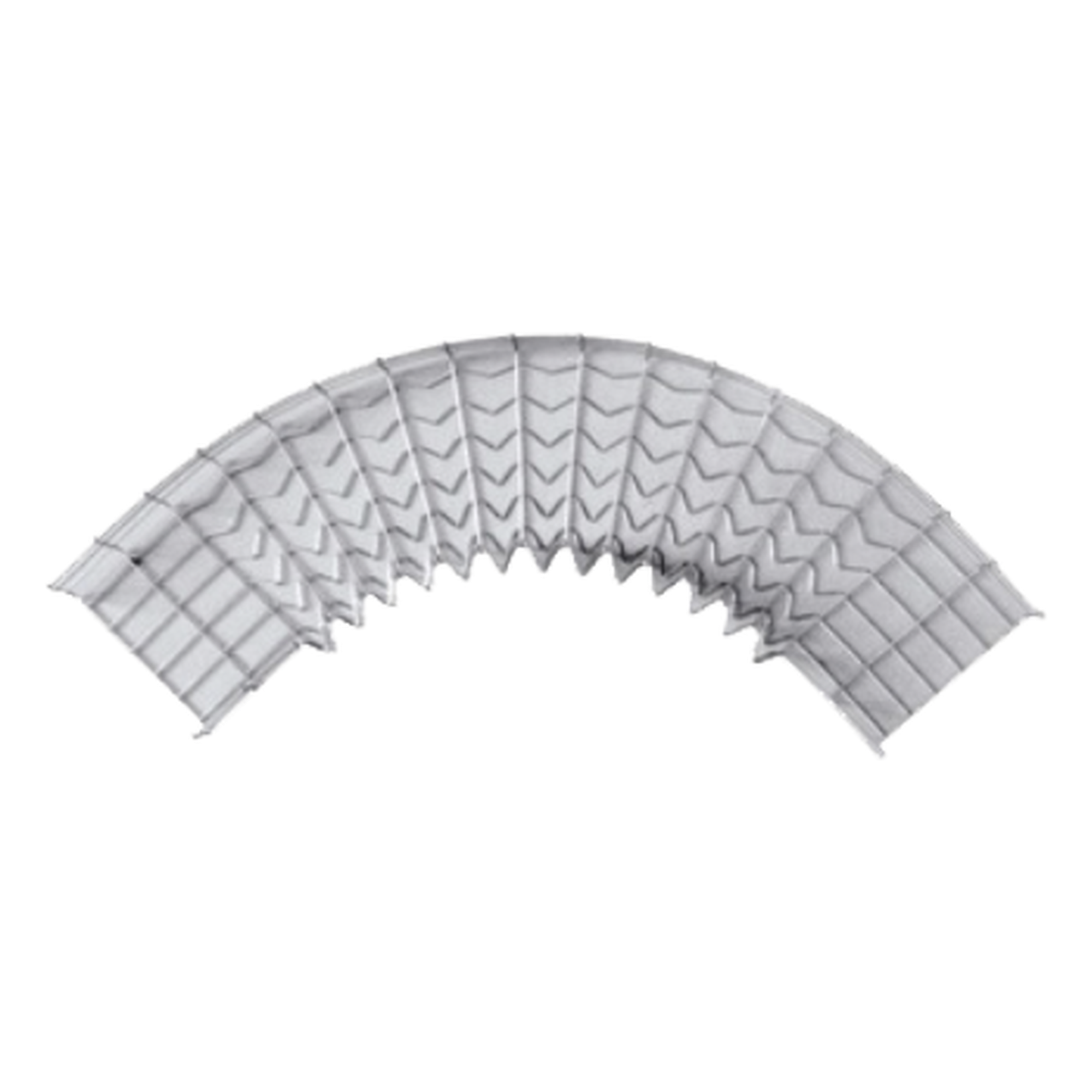 Curva Pre-Fabricada Horizontal de 90° con medidas de 54 mm de Peralte y 150 mm Ancho (54/150 mm) — CHAROFIL · SKU CH-C90-54/150EZ