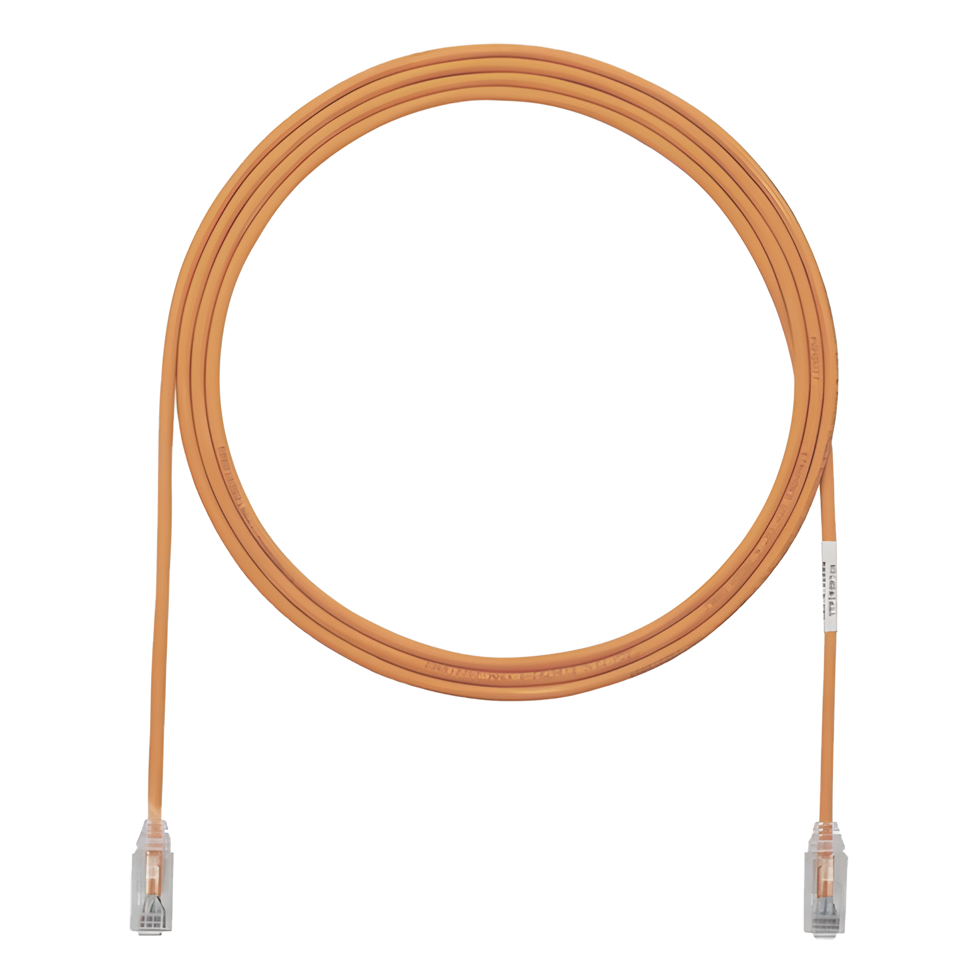Cable de Parcheo TX6, UTP Cat6, Diámetro Reducido (28AWG), Color Naranja, 0.91 Metros (3 Pies)