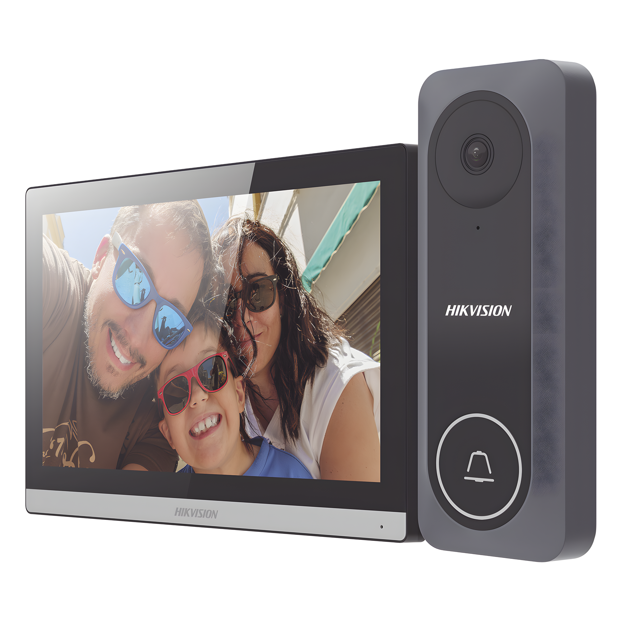 Kit de Videoportero Hibrido TurboHD con Pantalla LCD touch de 7" Wi-Fi / Frente de Calle para Exterior de Policarbonato / 720p (1 Megapíxel )130° de Visión (Gran Angular) / Llamada a App Hik-Connect — HIKVISION · SKU DS-KIS312-P