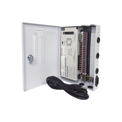 Fuente / 11-15 V / 18 canales / 20 A / Alta tecnología en seguridad / Doble ventilador / Hasta 1.8 Amperes por Salida / Filtro de ruido por canal / Diseño de alta gama.