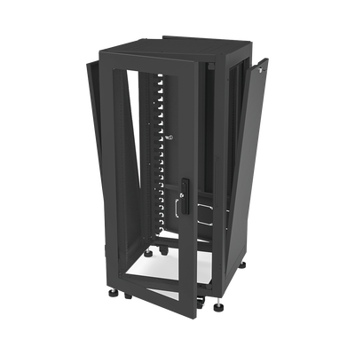 Gabinete Profesional para Telecomunicaciones de 19in, Instalación a Piso, 24UR, 600 mm Profundidad, Se envía el Gabinete Armado.