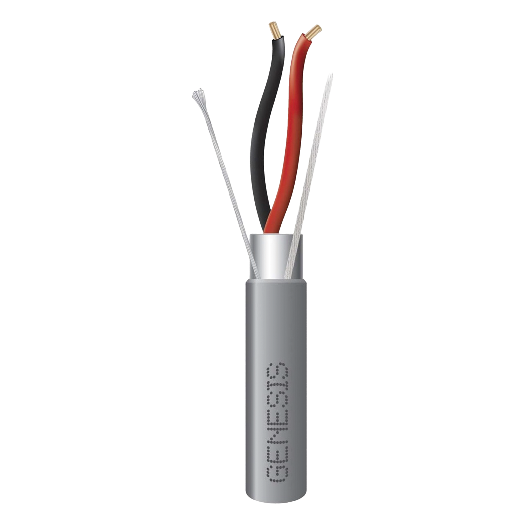 Bobina de 305 Metros (1000 Pies) / Cable 2 x 18 AWG / Color Gris / Blindado / Riser / Aplicaciones de Audio Control de Acceso y Automatización — GENESIS · SKU 2214-1109/1000