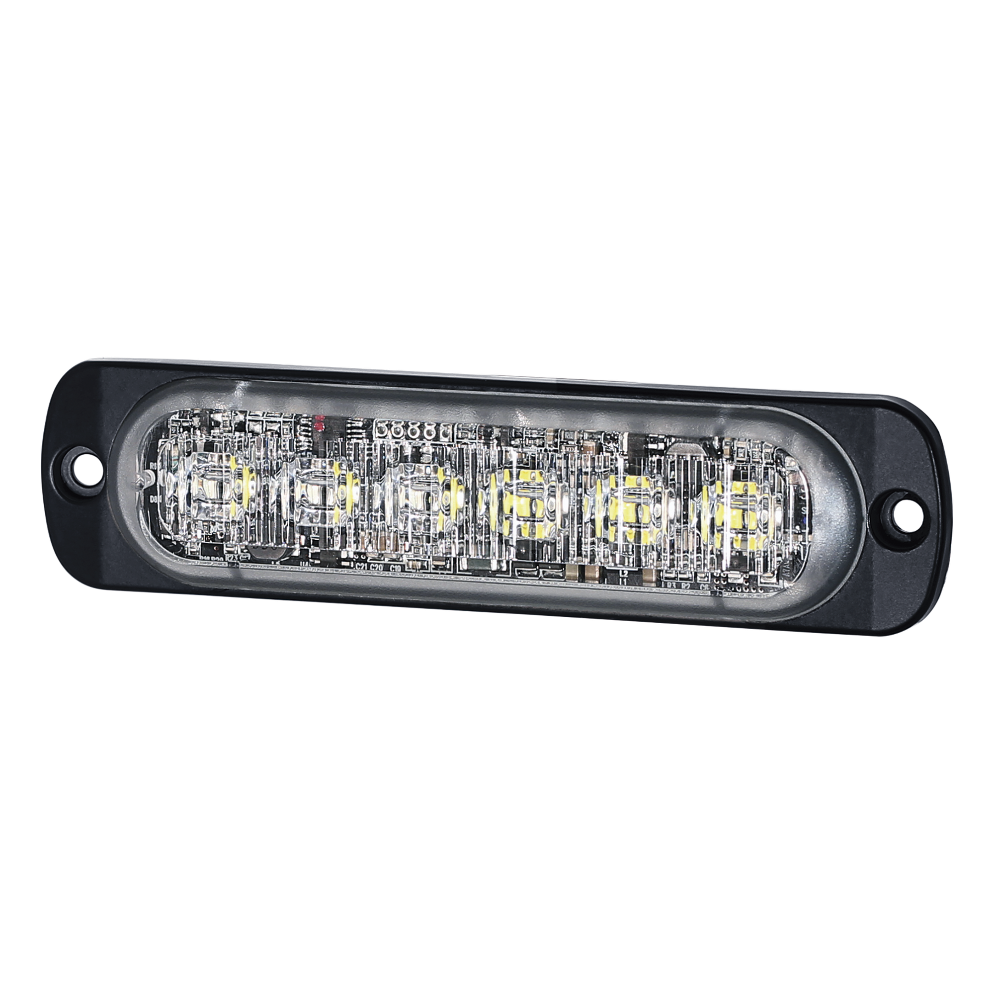 Luz Auxiliar de 12 LED, Rojo/Azul, Lente Transparente, SAE