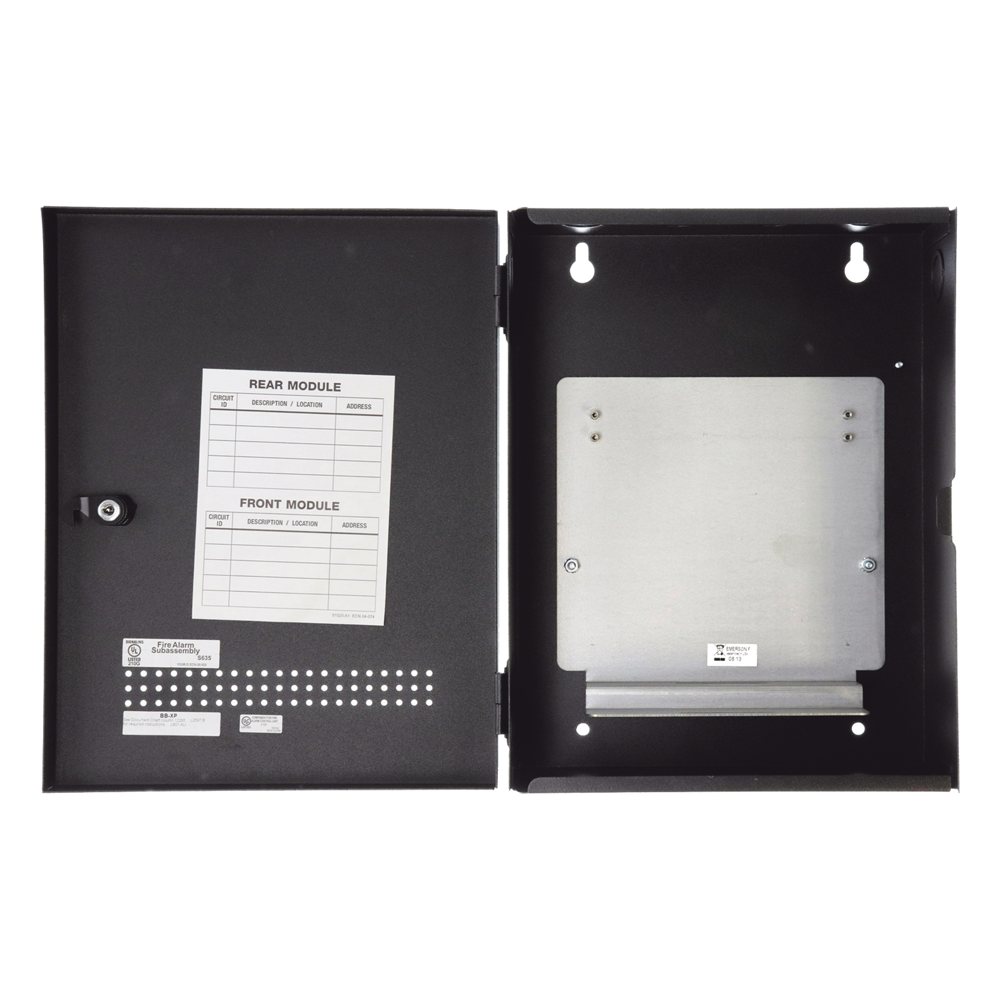 Gabinete Metálico para Módulos de Control / Hasta 2 Módulos / Bisagras Izquierdas / Montaje en Pared / Acero con Pintura en Polvo — NOTIFIER · SKU BB-XP