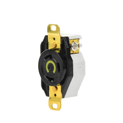 Receptáculo de Media Vuelta Industrial 30 A 125 V CA 2 Polos 3 Hilos (Nema L5-30R) Color Negro