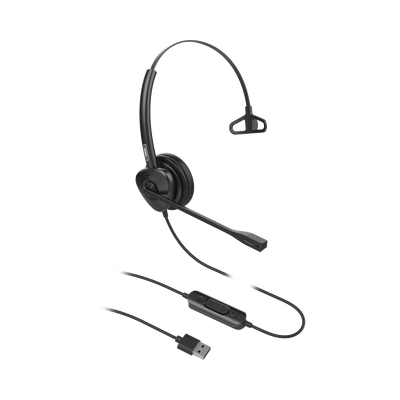 Diadema monoaural con tecnología antishock para teléfonos IP FANVIL con interfaz USB con micrófono de cancelación de ruido, larga durabilidad 