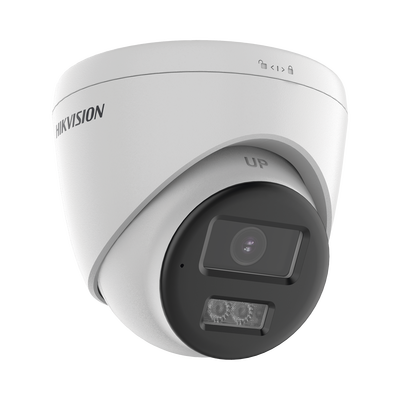 [Audio Bidireccional + Sirena & Estrobo + Dual Light + ColorVu] Turret TURBOHD 4K (8 Megapixel) / Lente 2.8 mm / 40 mts IR EXIR + 40 mts Luz Blanca / Sirena / Micrófono y Bocina Integrado / Exterior IP67 / dWDR