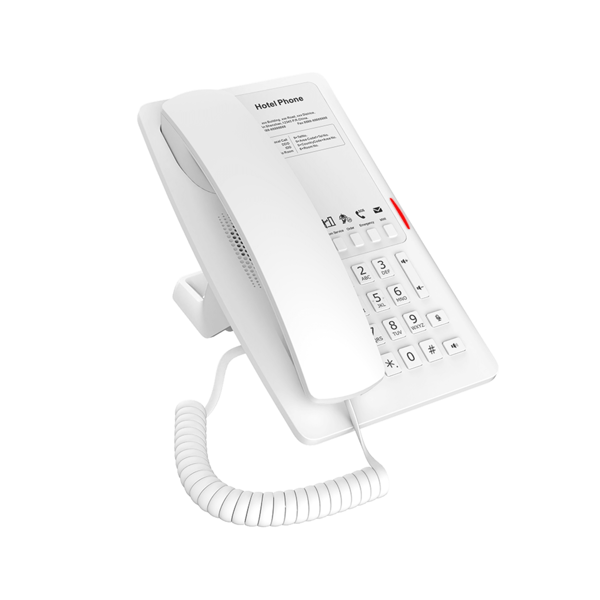 Teléfono IP Hotelero Wi-Fi 6 / 2 Líneas SIP / Doble Banda 2.4/5 GHz / 5 Teclas Programables / Puerto USB-A / PoE 802.3af / Audio HD